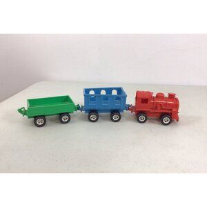 Vintage Plastic Toy Train Set Galinite Sweden 3 Cars